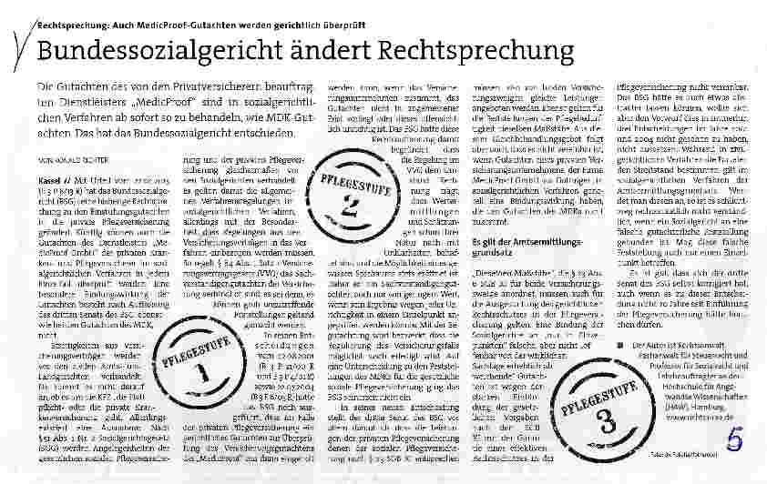 Vorschauseite 1: Bundessozialgericht ändert Rechtsprechung