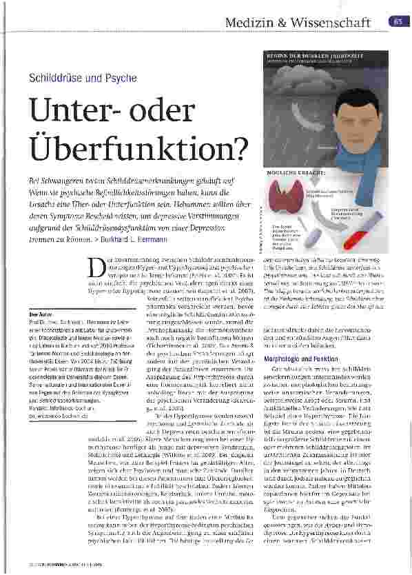 Vorschauseite 1: Schilddrüse und Psyche Unteroder Überfunktion?