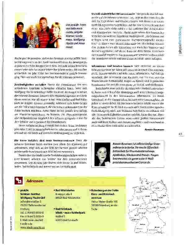 Vorschauseite 2: Porträt: Seminar-Institut proLife Fortbildung an jedem Ort