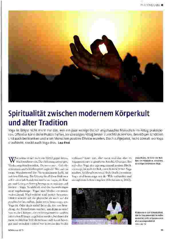 Vorschauseite 1: Spiritualität zwischen modernem Körperkult und alter Tradition