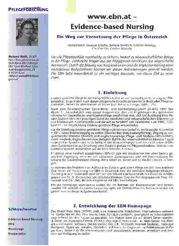 Vorschauseite 1: www.ebn.at -Evidence-based Nursing