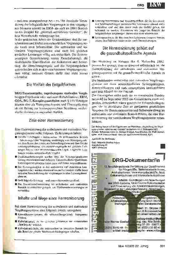 Vorschauseite 2: Harmonisierung der Vergütungssysteme dringend erforderlich