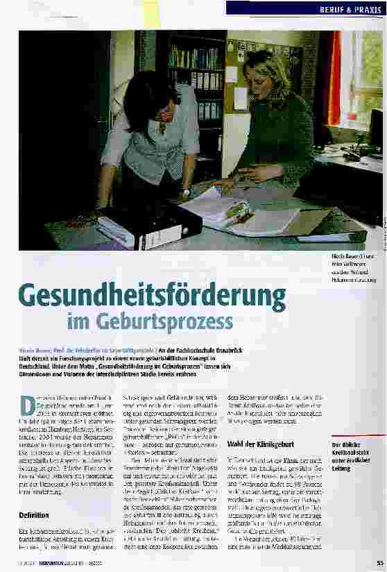 Vorschauseite 1: Gesundheitsförderung im Geburtsprozess