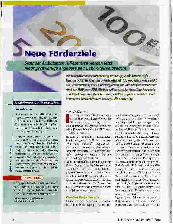 Vorschauseite 1: Neue Förderziele