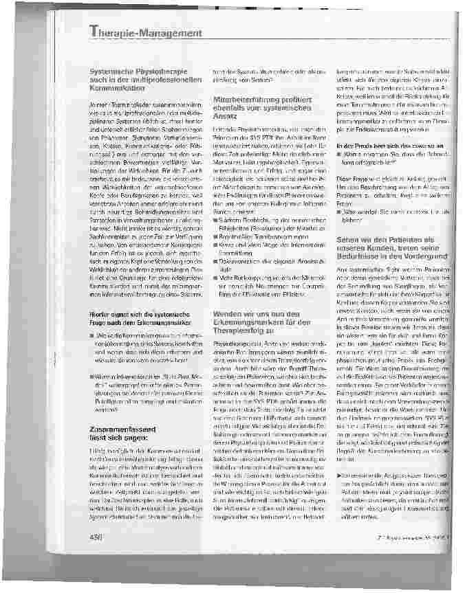 Vorschauseite 5: Systemische Physiotherapie - SYS Konzept Sabine Mehne-Therapieund Managementstrategien für die Physiotherapie -