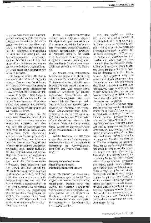 Vorschauseite 2: Unterstützung bei vermuteten Behandlungsfehlern - nicht Konfrontation, sondern Kooperation ist die Lösung