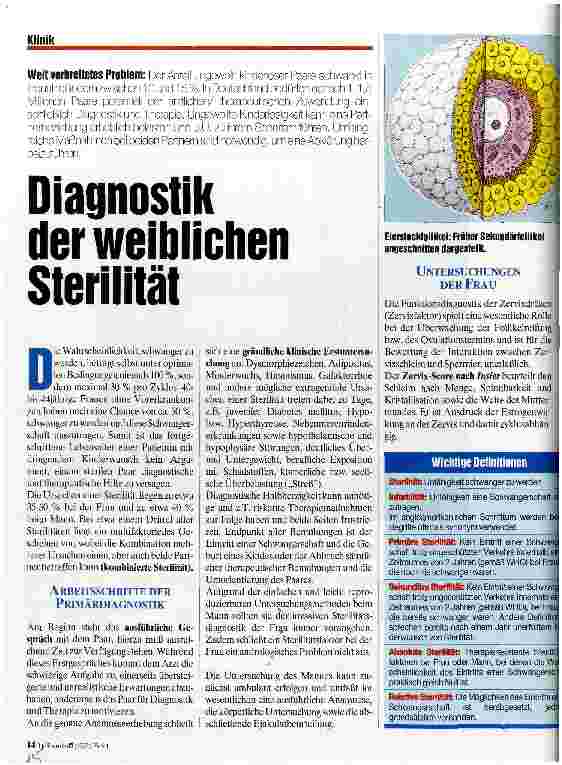 Vorschauseite 1: Diagnostik der weiblichen Sterilität