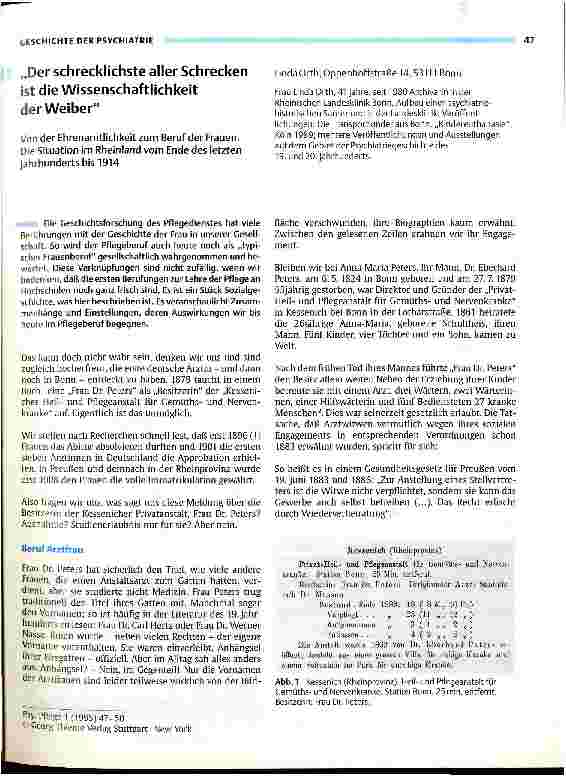 Vorschauseite 1: Der schrecklichste aller Schrecken ist die Wissenschaftlichkeit der Weiber Von der Ehrenamtlichkeit der Frau