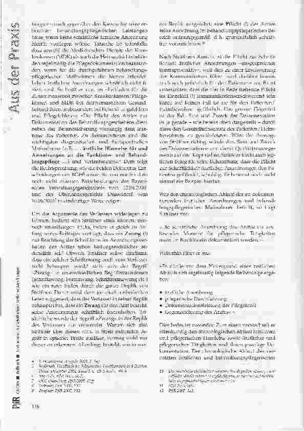 Vorschauseite 2: Noch einmal: Zur Anordnungsund Dokumentationsverantwortung des Arztes