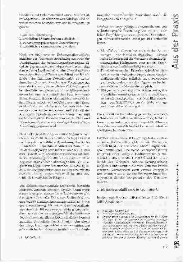 Vorschauseite 3: Noch einmal: Zur Anordnungsund Dokumentationsverantwortung des Arztes
