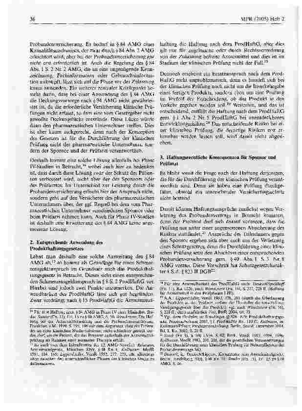 Vorschauseite 6: Anforderungen des AMG an die Ausgestaltung derProbandenversicherung bei der Durchführung klinischer Studien und ihre Konsequenzen für Sponsor, Prüfarzt und Ethik-Kommission