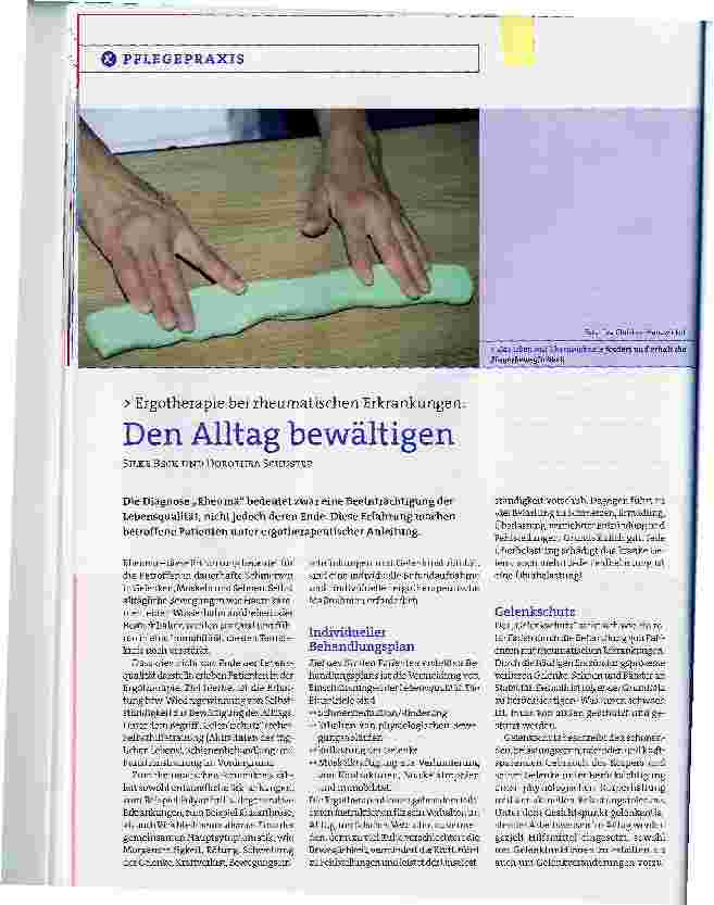 Vorschauseite 1: Ergotherapie bei rheumatischen Erkrankungen:Den Alltag bewältigen
