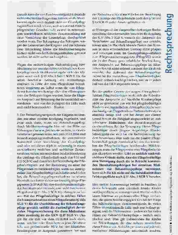 Vorschauseite 5: Kosten für Medikamentengabe per Magensonde trägt die Krankenkasse
