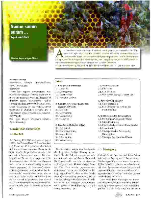 Vorschauseite 1: Summ summ summ...Apis mellifica