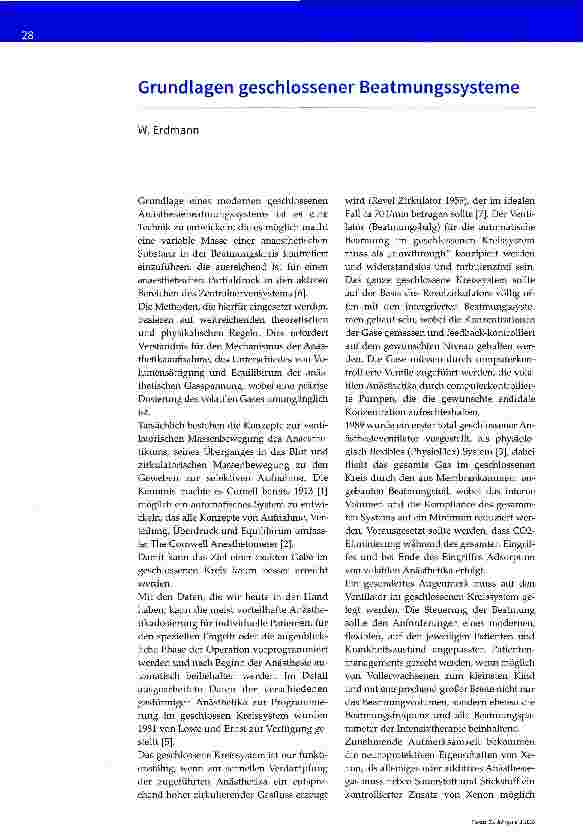 Vorschauseite 1: Grundlagen geschlossener Beatmungssysteme