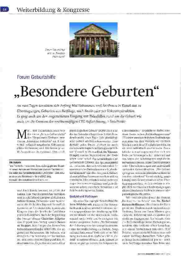 Vorschauseite 1: Forum Geburtshilfe Besondere Geburten