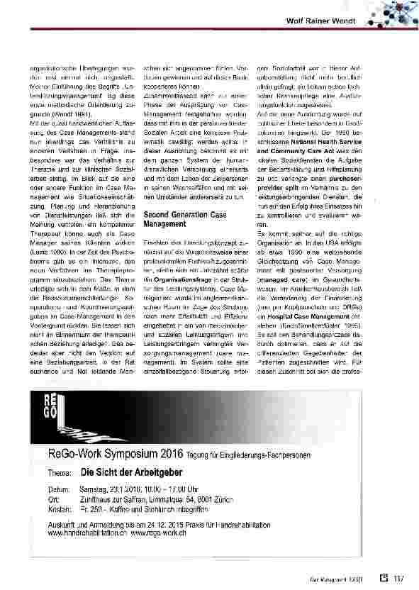 Vorschauseite 2: Case Management in den ersten drei Jahrzehnten das Vorspiel zur DGCC