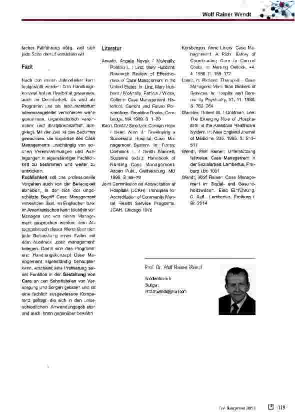 Vorschauseite 4: Case Management in den ersten drei Jahrzehnten das Vorspiel zur DGCC