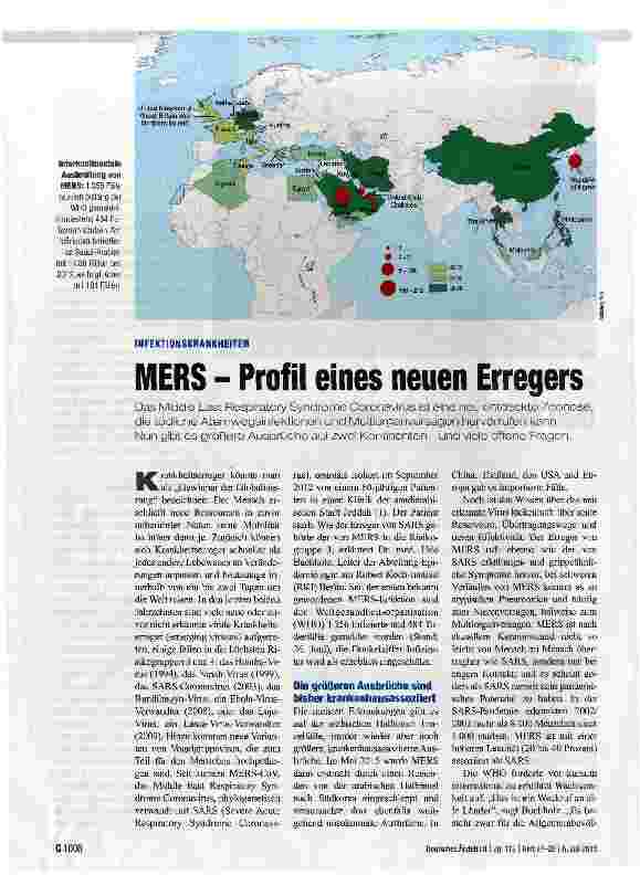 Vorschauseite 1: MERS - Profil eines neuen Erregers
