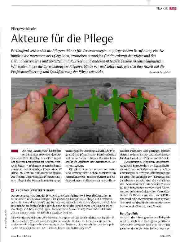 Vorschauseite 1: Akteure für die Pflege