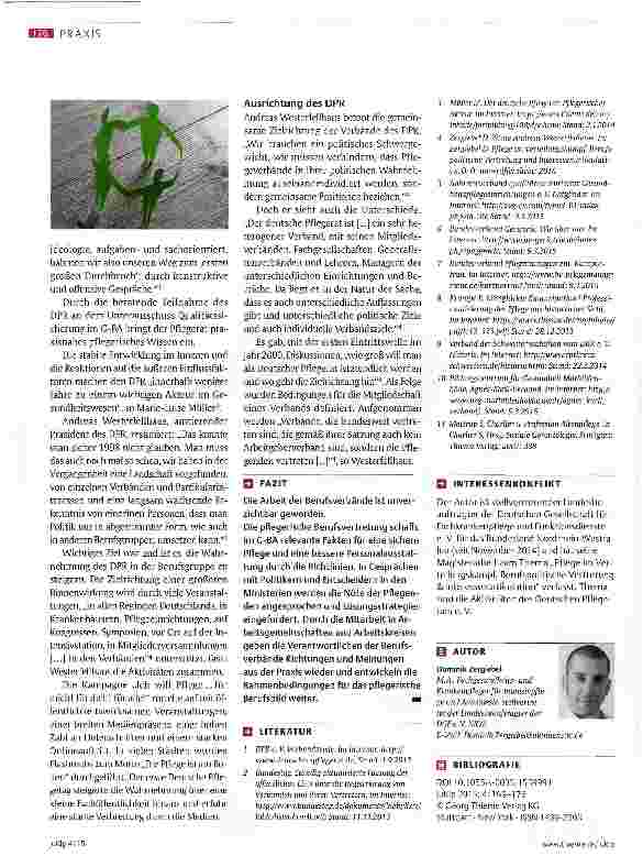 Vorschauseite 4: Akteure für die Pflege