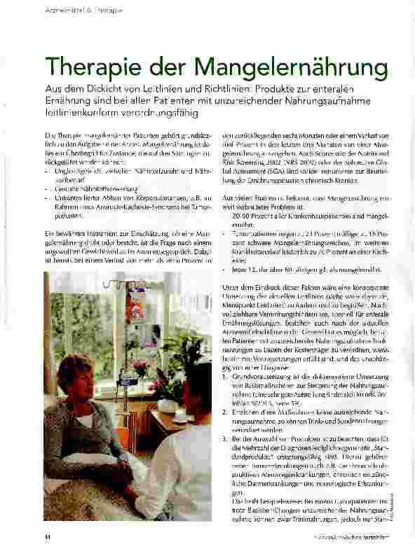 Vorschauseite 1: Therapie der Mangelernährung
