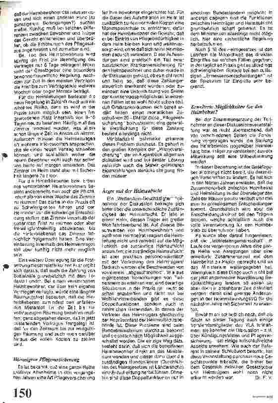 Vorschauseite 3: Kritische Fragen zum Heimgesetz / Interessengemeinschaft der Bewohner von Altenwohnheimen Altenheimen u. gleichartigen Einrichtungen e. V.