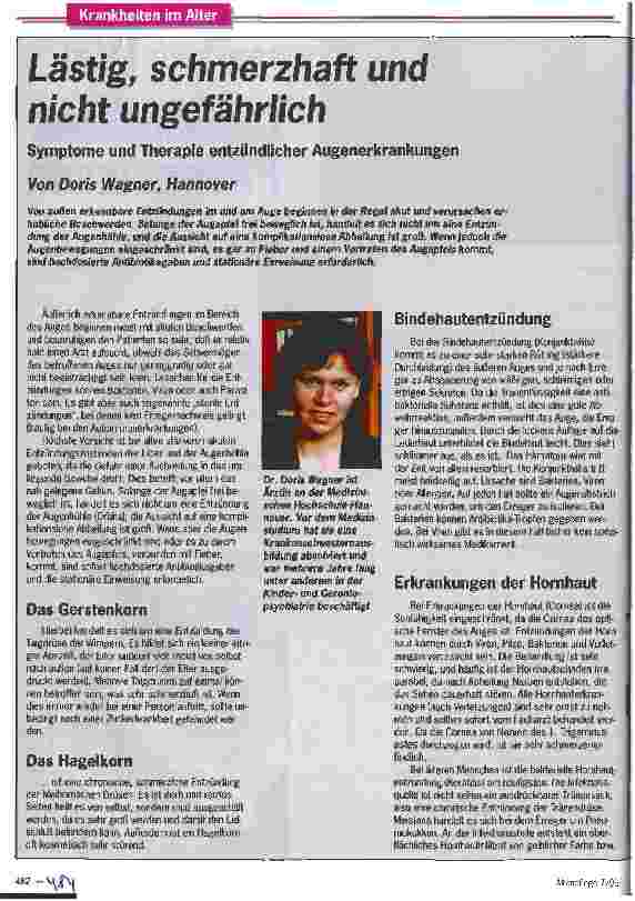 Vorschauseite 1: Lästig, schmerzhaft und nicht ungefährlich Symptome und Therapie entzündlicher Augenerkrankungen