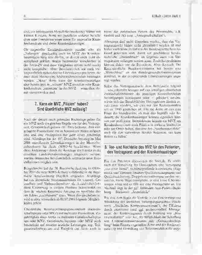 Vorschauseite 4: Medizinische Versorgungszentren - Chancen und Risiken für Vertragsärzte und Krankenhäuser!