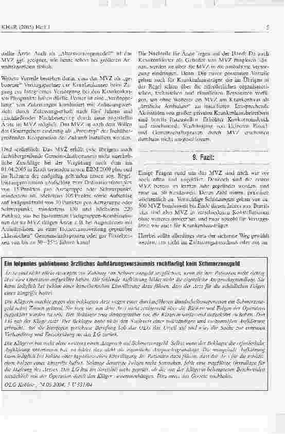Vorschauseite 5: Medizinische Versorgungszentren - Chancen und Risiken für Vertragsärzte und Krankenhäuser!