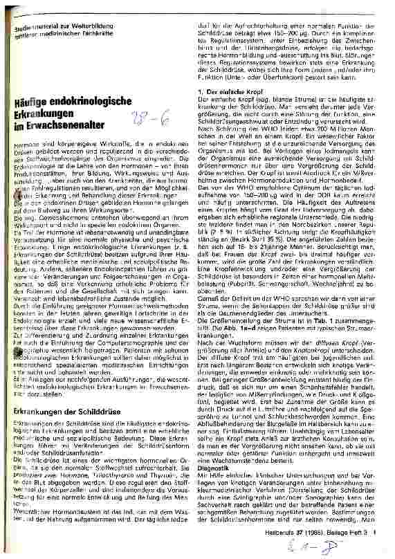 Vorschauseite 1: Häufige endokrinologische Erkrankungen im Erwachsenenalter