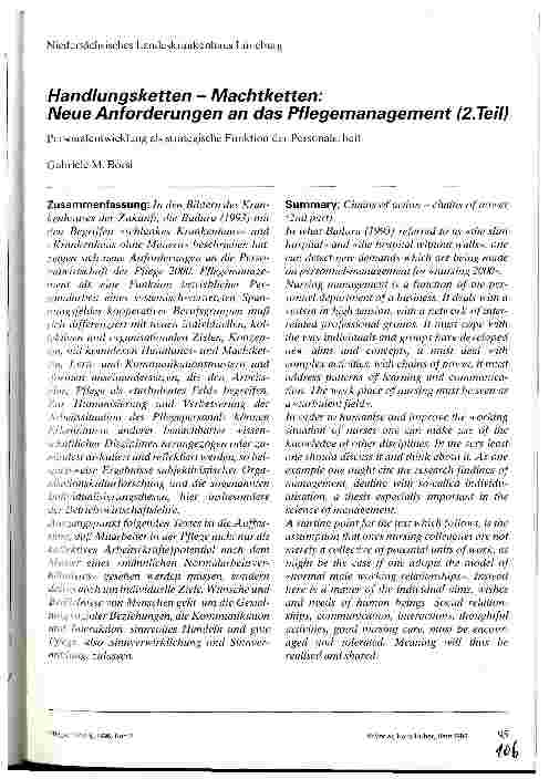 Vorschauseite 1: Handlungsketten - Machtketten: Neue Anforderungen an das Pflegemanagement Personalentwicklung als strategische Funktion der Personalarbeit