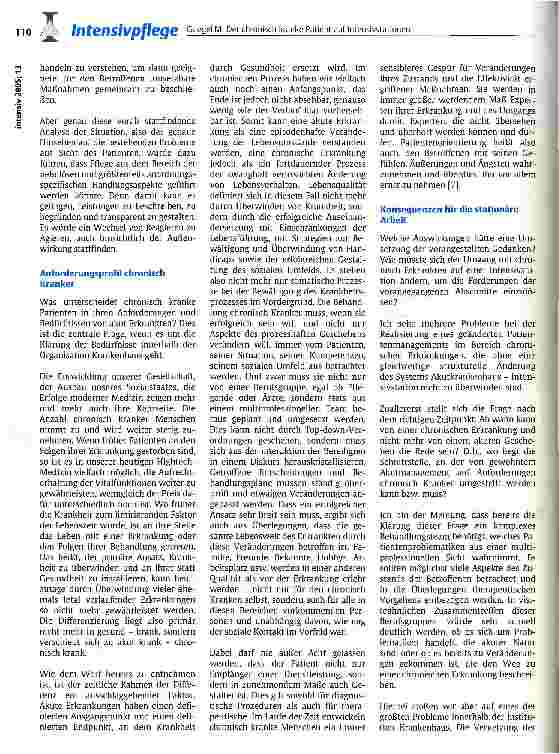 Vorschauseite 3: Der chronisch kranke Patient auf IntensivstationenAnforderungen zur Versorgung von Patienten auf Intensivstationen unter dem Aspekt des Wandels von akuter zu chronischer Erkrankung