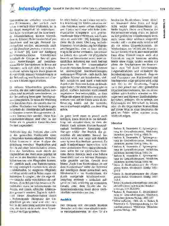 Vorschauseite 4: Der chronisch kranke Patient auf IntensivstationenAnforderungen zur Versorgung von Patienten auf Intensivstationen unter dem Aspekt des Wandels von akuter zu chronischer Erkrankung