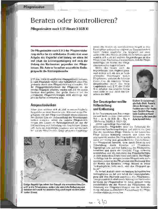 Vorschauseite 1: Beraten oder kontrollieren? Pflegeeinsätze nach  37 Abs. 3 SGB XI
