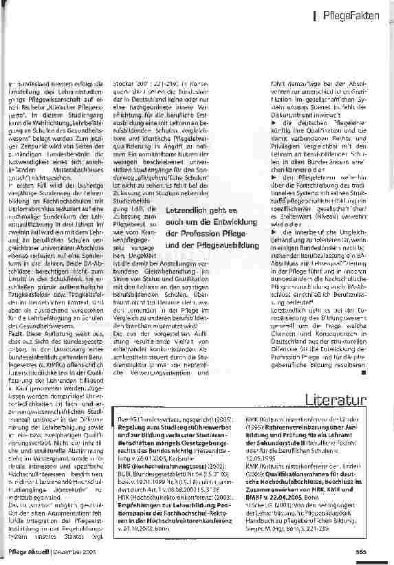 Vorschauseite 4: Bologna-Prozess bei den Pflegelehrern