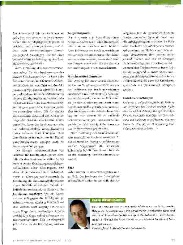 Vorschauseite 3: Insolvenz des Arbeitgebers