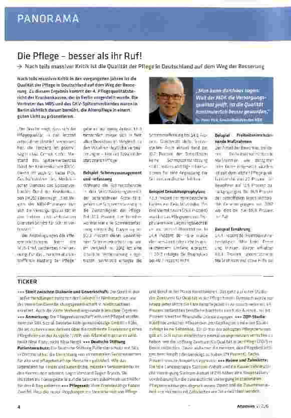 Vorschauseite 1: Die Pflege - besser als ihr Ruf!