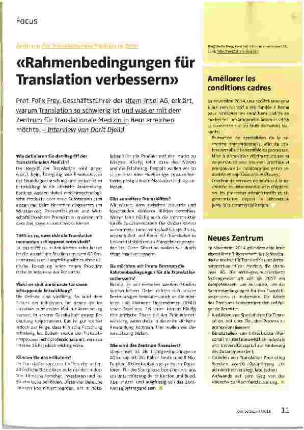 Vorschauseite 1: Rahmenbedingungen für Translation verbessern