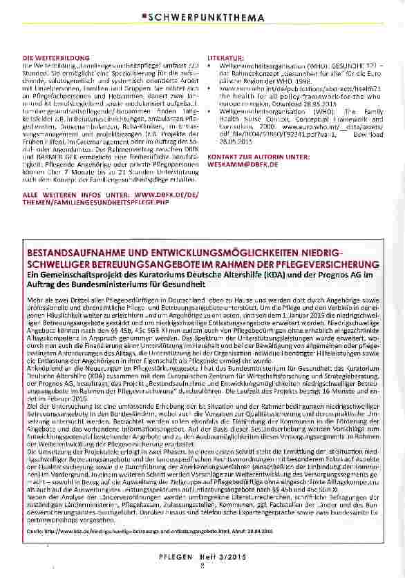 Vorschauseite 4: SIE HABEN IMMER EINE GUTE IDEE Familiengesundheitspflege -ein innovatives pflegerisches Handlungsfeld