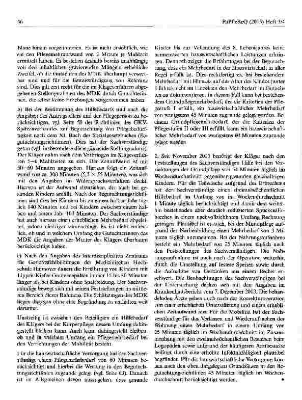 Vorschauseite 4: Erheblicher Pflegemehrbedarf eines Kindes mit Lippen-Kiefer-Gaumen-Spalte