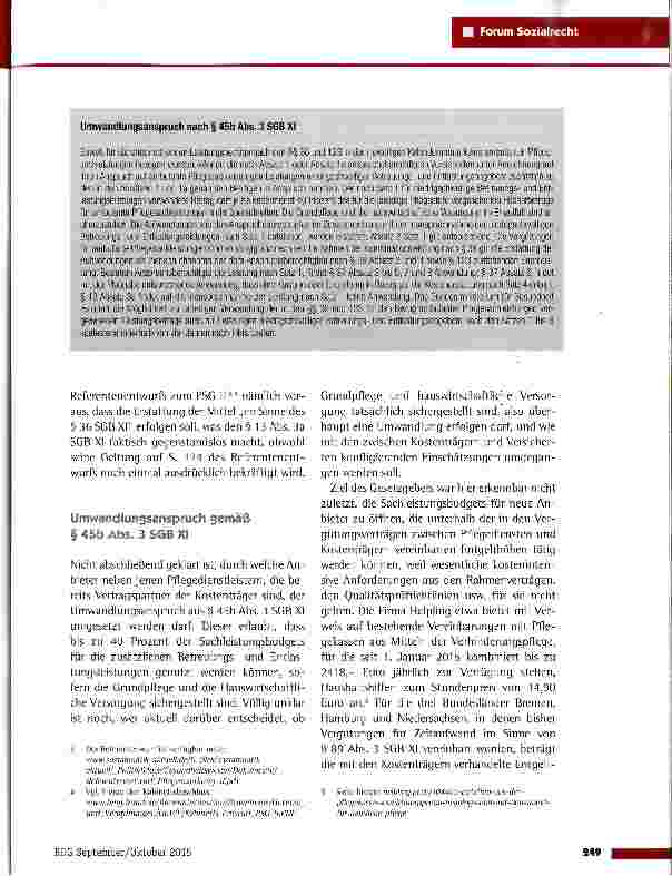 Vorschauseite 2: Zusätzliche Betreuungsund Entlastungsleistungen -Chance und Risiko