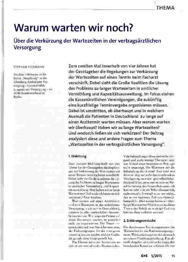 Vorschauseite 1: Warum warten wir noch?