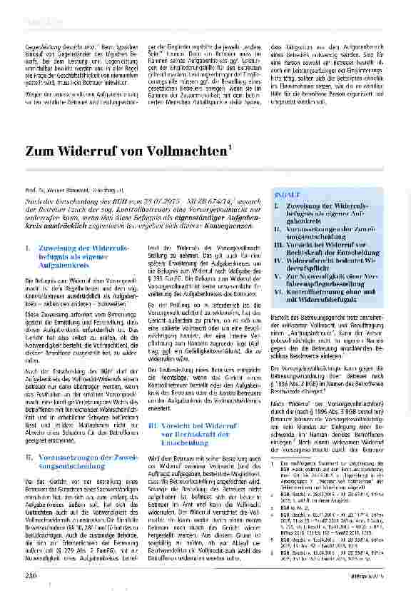 Vorschauseite 1: Zum Widerruf von Vollmachten