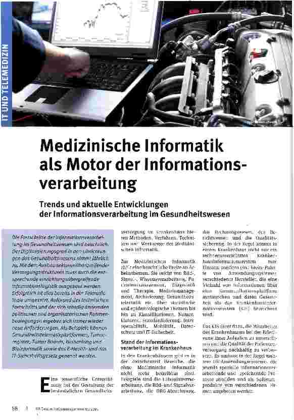 Vorschauseite 1: Medizinische Informatik als Motor der Informations Verarbeitung