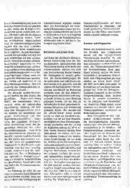 Vorschauseite 2: Die Zukunft der sozialen Sicherungssysteme