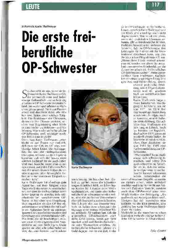 Vorschauseite 1: Die erste freiberufliche OP-Schwester