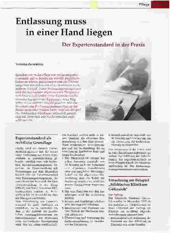 Vorschauseite 1: Entlassung muss in einer Hand liegen
