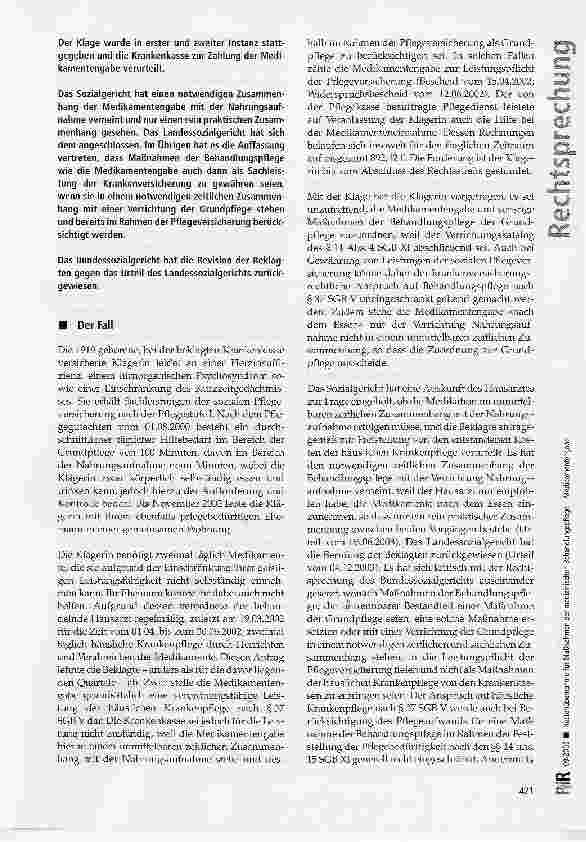 Vorschauseite 2: Kostenübernahme für Maßnahmen der medizinischen Behandlungspflege- Medikamentengabe