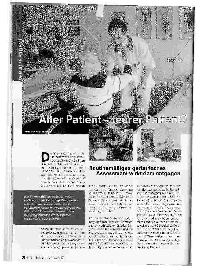 Vorschauseite 1: Alter Patient-teurer Patient?